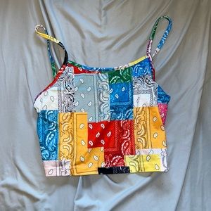 SHEIN bandana print cropped tank